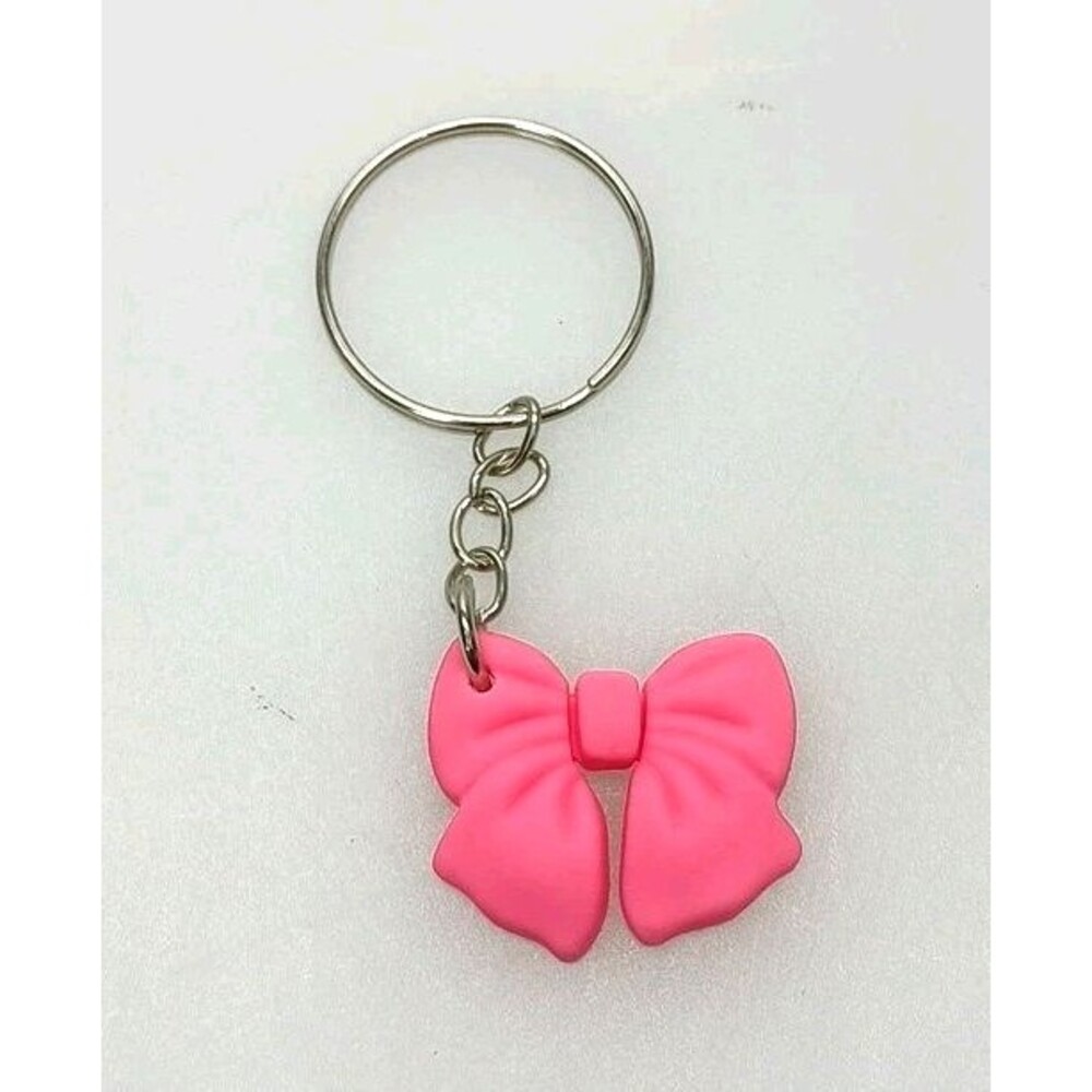 Pink Bow Keychain Cute Kawaii Bag Charm Purse Accessory Gift